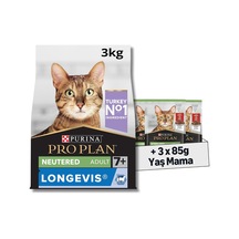 Senior Hindili Kuru Kısırlaştırılmış Kedi Maması 3 Kg + Pro Plan Pouch Sterilised Biftekli Kısır Kedi Konserve