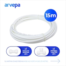 Arvepa Su Arıtma Cihazı 1/4" Premium Beyaz Hortum 15 Metre - Quick Bağlantı Seti