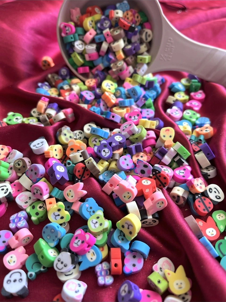 Hayvan Figürlü Fimo Boncuk 10mm Polimer Fimo 20 Adet