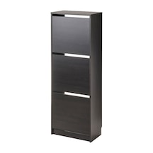 Bıssa Ayakkabı Dolabı 49x28x135 Cm 3 Bölmeli Venge Renk Ayakkabılık