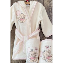 Fil Bebek Bornoz Seti 0-3 Yaş Pembe Pembe