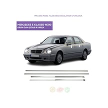 Mercedes E Klasse W210 Krom Cam Çıtası 4 Parça 1995-2002 Arası Paslanmaz Çelik