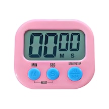 Dijital Ekranlı Alarmlı Pembe Renk Mıknatıslı Ayaklı Mutfak Zamanlayıcı