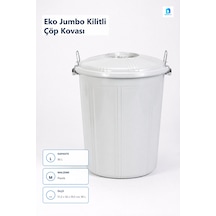 Eko Büyük Kilitli Çöp Kovası 90 L Plastik