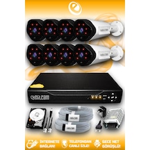 Elitcam 8 Kameralı Uzay 8 Dış Kamera Set 2 TB HDD Full HD Gece Görüşlü Güvenlik Kamerası Sistemi Elitcam 8 Kameralı Uzay 8 Dış Kamera Set 2 TB HDD Full HD Gece Görüşlü Güvenlik Kamerası Sistemi