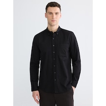 Lcwaıkıkı Classic Siyah Regular Fit Gabardin Erkek Gömlek