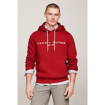 Erkek Tommy Logo Hoody Sweatshirt - Kırmızı Red