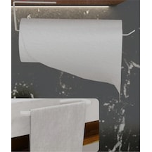 Risingmaber Metal Beyaz Yapışkanlı Kağıt Havluluk Yapışkanlı Havlu Askılığı, Banyo Askısı Yapışkanlı Ha Diğer