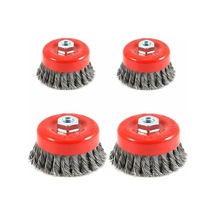 4 Telli Temizleme Fırçaları, Bükülmüş Çelik Taneli Fırçalar, Çap 75 Mm Ve 100 Mm, M14