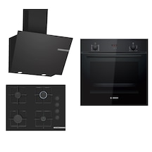 Bosch HBF512BB1T - POP7C6P30O - DWK66PJ60T Siyah Ankastre Set