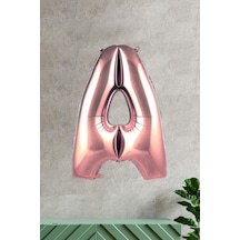 A Harfi Rose Gold Folyo Balon 100 Cm 40 Inç 1 Metre Baş Harf Balon Çok Renkli