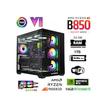 Xaser LEXUS-X850 R7-9800X3D 32 GB 1 TB M.2 NVMe SSD 16 GB RTX5060Ti Free Dos Masaüstü Oyuncu Bilgisayarı