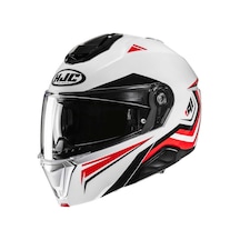 Hjc İ91 Tricus Mc1 Çene Açılır Kask Beyaz - Kırmızı - Siyah