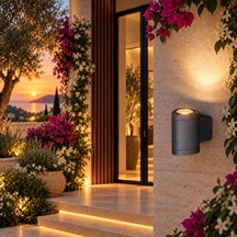 Gala Alüminyum Tek Yönlü Duvar Apliği - 11 Cm Kompakt Tasarım - Antrasit Gri Ip65 Su Geçirmez Dış Mekan Aydınlatması - 3000k Gün Işığı Dekoratif Bahçe Lambası - Korozyona Dayanıklı Alüminyum Gövde
