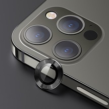 Usams iPhone 12 Pro 3D Metal Çerçeveli Kamera Lens Koruyucu