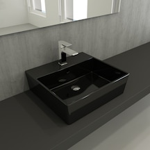 Bocchi Milano Lavabo 50 CM Parlak Siyah 1216-005-0126 Bocchi Milano Lavabo 50 CM Parlak Siyah 1216-005-0126
