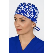 Desenli Mavi Doktor Hemşire Aşçı Hastane Bonesi Bandana M452