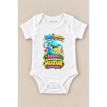 Babylimon Baba Omzu Diye Bir Yer Var Başını Yasladığında Huzur Baskılı Bebek Zıbını Beyaz - 930083864 Beyaz