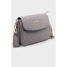 Just Polo Kadın Su Geçirmez Ayarlanabilir Askılı Lüks El & Omuz Çantası Shoulder Bag Ebat: 25 X 15 Cm Gri