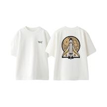 Thewert The Last Of Us 3 Tasarım Sırt Baskılı Pamuk Beyaz Oversize T-shirt