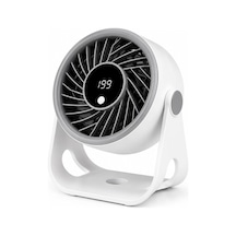 Masaüstü Usb Fan, 200 Kademeli Dijital Hız Ayarlı Mini Vantilatör, Type-c Şarjlı, Led Ekranlı, Sessiz Çalışma