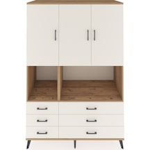 Kronos Dolap 6 Raflı 6 Çekmeceli 3 Kapaklı 132x59x195 Çam-aytaşı/aytaşı Aytası/aytası