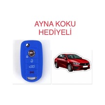 Fiat Egea 500x Silikon Anahtar Koruma Kılıfı + 5 Adet  Koku