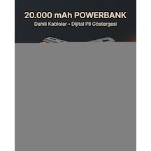 1. Çoklu Çıkışlı 20000 Mah Powerbank Entegre Kablolu Dijital Ekranlı Taşınabilir Şarj Cihazı