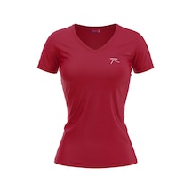Raru Kadın %100 Pamuk T-Shirt Mulıer Bordo Melanj Bordo