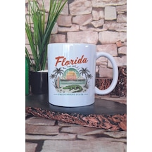Florida Summer Trip Baskılı Yaz Tatili Güneşli Gezi Hediyelik Baskılı Çay Kahve Sunum Kupa Bardak Beyaz