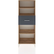 Arges Dolap 3 Raflı Tek Çekmeceli 60x30x163 Çam-antrasit Atlas Çam