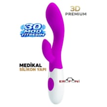 Erofoni Medikal Silikon 30 Mod Titreşimli Çift Motorlu Klitoris Uyarıcılı 20 Cm Teknolojik Vibratör