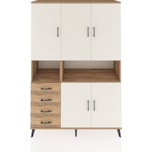 Hyperion Dolap 7 Raflı 4 Çekmeceli 5 Kapaklı 132x44x195 Çam-aytaşı/çam Aytası/atlas Çam