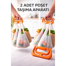 2 Adet Çok Amaçlı Market Pazar Poşet Taşıma Aparatı Poşet Tutucu Taşıma Kiti Plastik Turuncu Tr Diğer