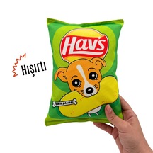 Havhav Yeşil Hav's Peluş Cips Hışırtı Sesli Köpek Oyuncağı