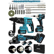 Assur ASR1021-02-05 21V Hilti Somun Sökme Taşlama 3'lü Set Mavi