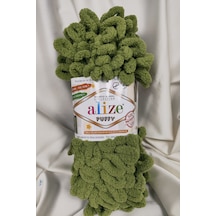 Puffy Kaplumbağa Yeşili El Örgü İpi 100gr. 9mt. 5'li Paket - Renk: 485