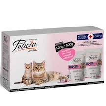 Felicia Kitten & Mother Kuzu Etli Düşük Tahıllı Yavru Kedi Maması Kutu 500 G + 500 G