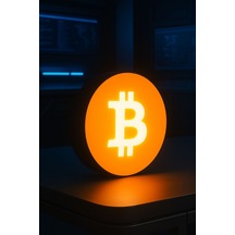 Bitcoin Tasarımlı Dekoratif Gece Lambası Çok Renkli