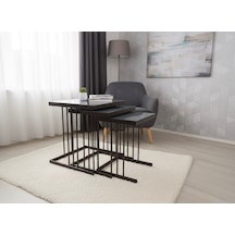 Todekhome Velora 3lü Zigon Sehpa Siyah