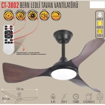 Cata Ct-3002 Bern Ledli Tavan Vantilatörü