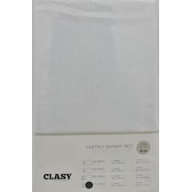 Clasy Çift Kişilik Lastikli Çarşaf Seti 180X200 V1 Beyaz