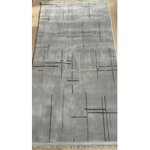 Gri Renk Lotus Bambu Model Altı Kaymaz Makine Dokuma Halı Çok Renkli