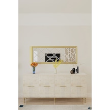 Ka1808btg İda Konsol ,tv Sehpası Beyaz-traverten-gold 180cm