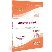 Egem Yayınları Yönetim Bilimi-ıı Konu Anlatımlı Soru Bankası Bahar Dönemi 4.yy