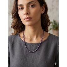 Ametist Kolye 4 Mm 04 - Mor