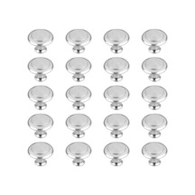 Pazly Modern Yuvarlak Kulp Seti - 20 Adet Paslanmaz Çelik Kapı Ve Dolap Aksesuarı, 28mm Gümüş Renk