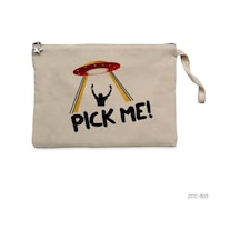 Pick Me Alien Krem Clutch Astarlı Cüzdan / El Çantası