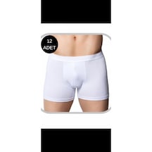 Gümüş Erkek Likralı Boxer 4018 12 Li Paket Beyaz