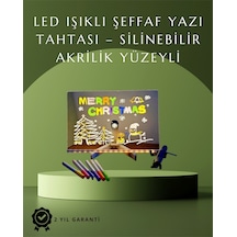 Şık Ve Modern Led Pano Neon Işıklı Silinebilir Akrilik Yazı Tahtası, 7 Renkli Kalem Dahil - Lisinya